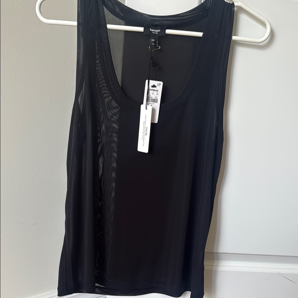 Express Black Sheer Tank Top